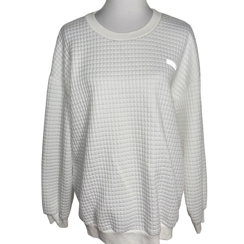 SHEIN White Quilted Sweater Women's